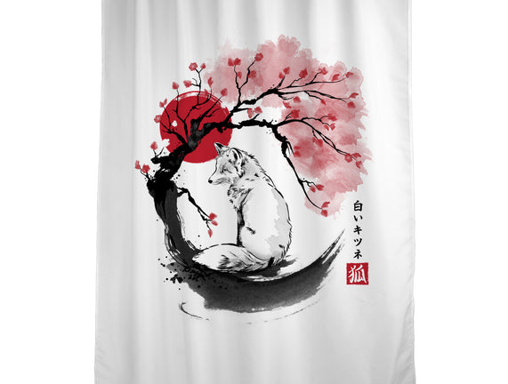 White Kitsune Sumi-e