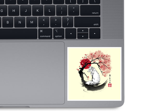 White Kitsune Sumi-e