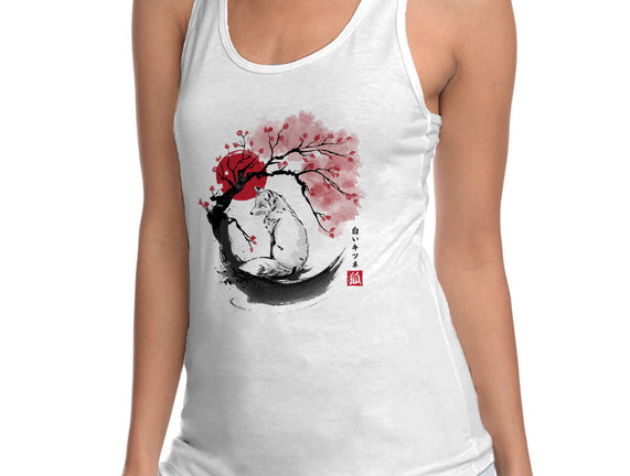 White Kitsune Sumi-e
