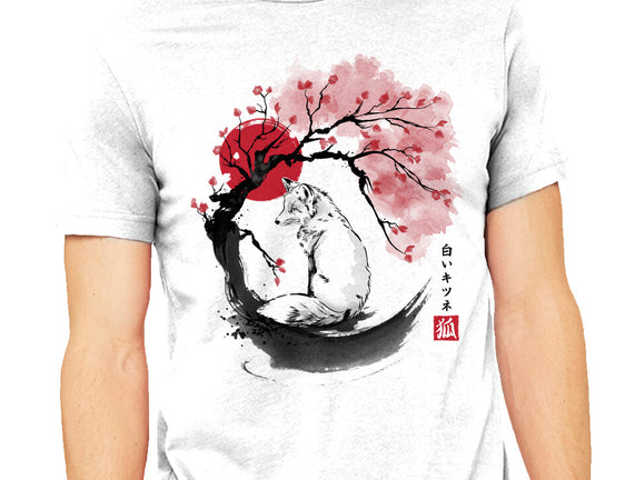White Kitsune Sumi-e