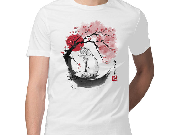 White Kitsune Sumi-e