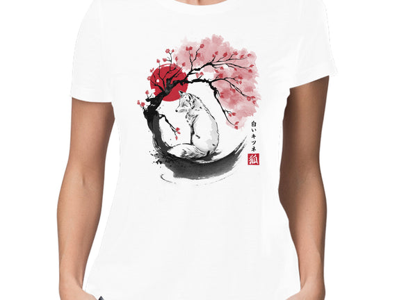 White Kitsune Sumi-e