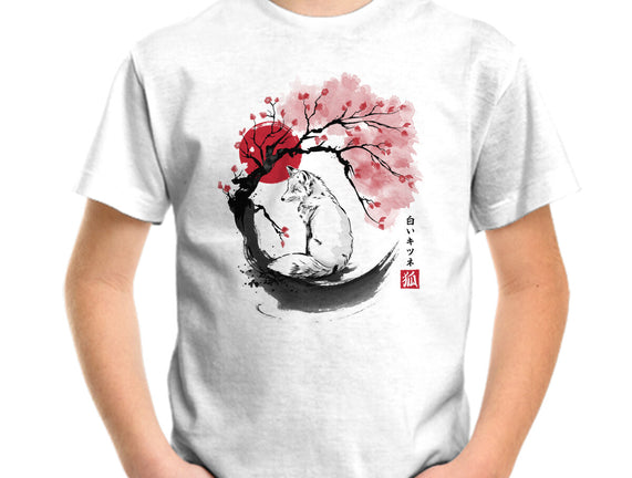 White Kitsune Sumi-e