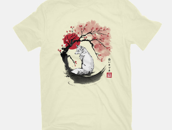 White Kitsune Sumi-e