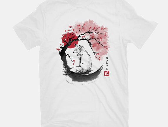 White Kitsune Sumi-e