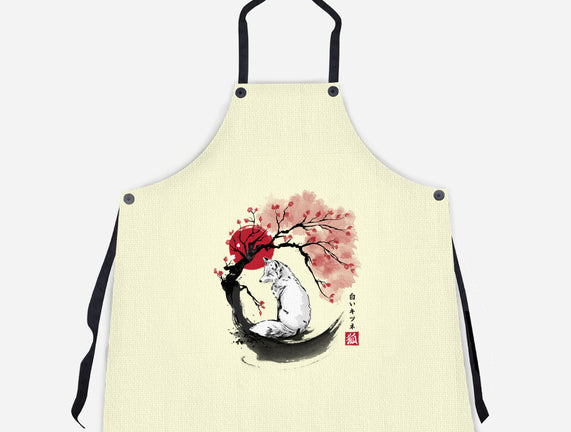 White Kitsune Sumi-e