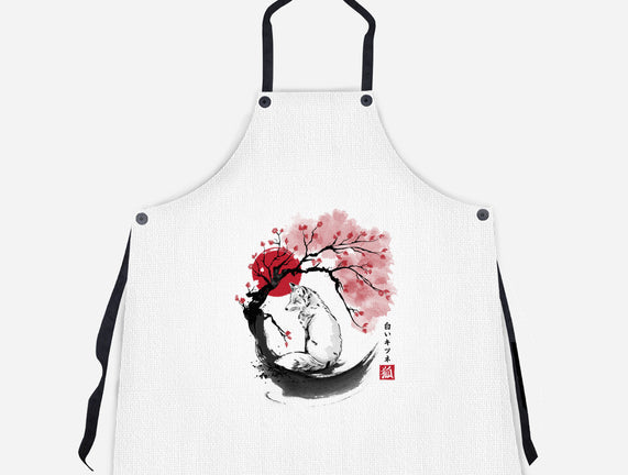 White Kitsune Sumi-e