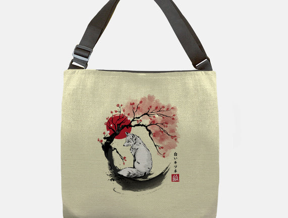 White Kitsune Sumi-e