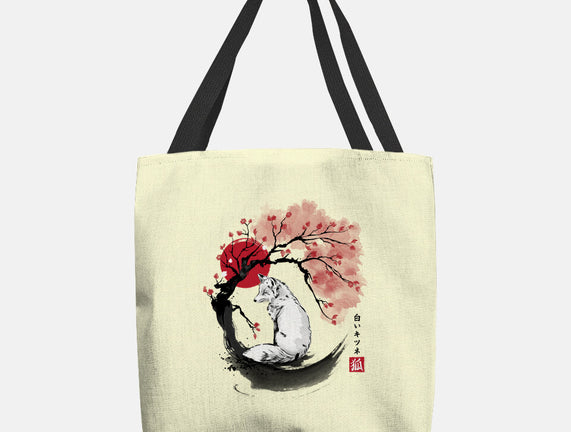 White Kitsune Sumi-e