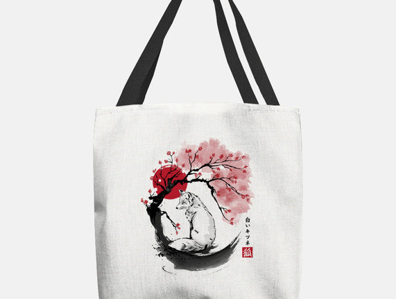 White Kitsune Sumi-e