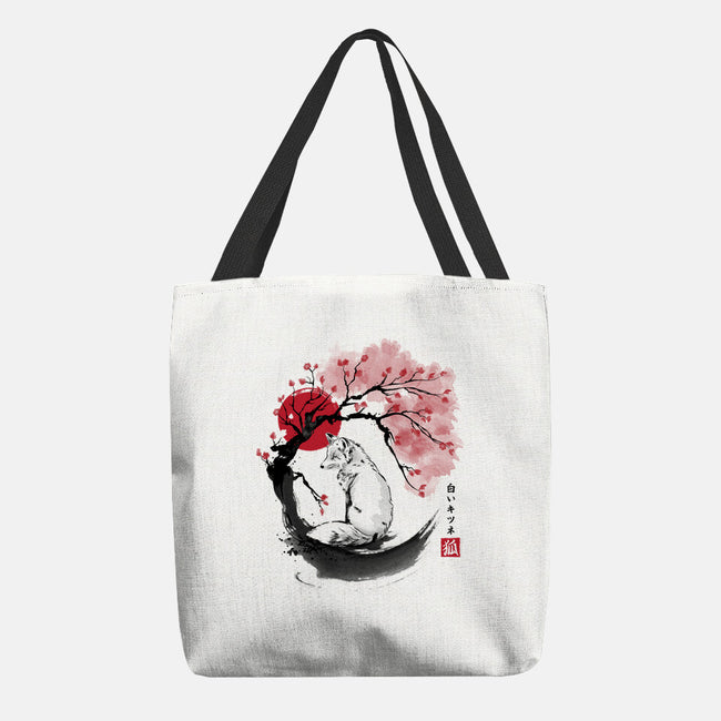 White Kitsune Sumi-e-None-Basic Tote-Bag-DrMonekers