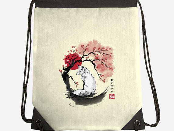 White Kitsune Sumi-e
