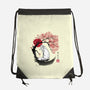 White Kitsune Sumi-e-None-Drawstring-Bag-DrMonekers