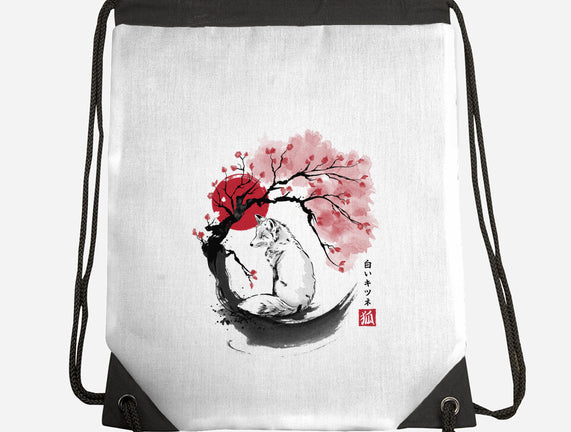White Kitsune Sumi-e