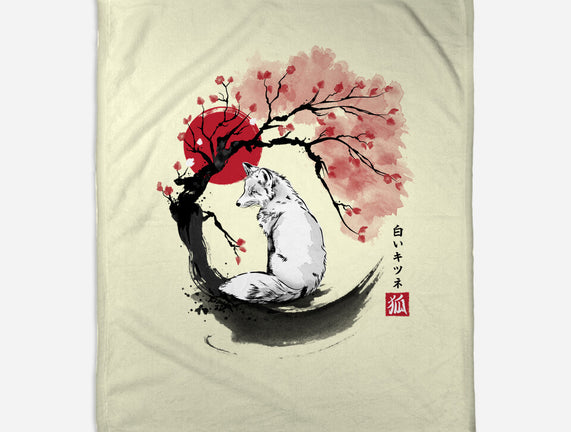White Kitsune Sumi-e