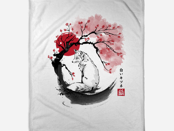 White Kitsune Sumi-e