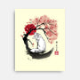 White Kitsune Sumi-e-None-Stretched-Canvas-DrMonekers