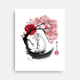 White Kitsune Sumi-e-None-Stretched-Canvas-DrMonekers
