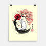 White Kitsune Sumi-e-None-Matte-Poster-DrMonekers