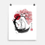 White Kitsune Sumi-e-None-Matte-Poster-DrMonekers