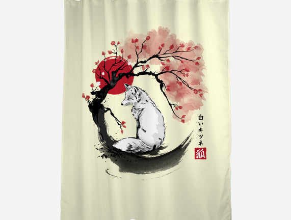 White Kitsune Sumi-e