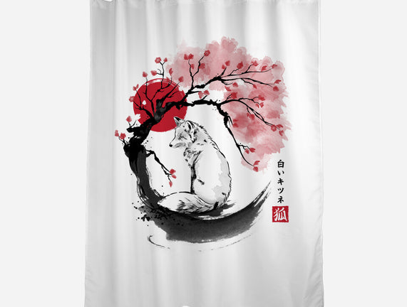 White Kitsune Sumi-e
