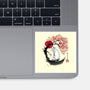 White Kitsune Sumi-e-None-Glossy-Sticker-DrMonekers
