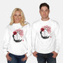 White Kitsune Sumi-e-Unisex-Crew Neck-Sweatshirt-DrMonekers