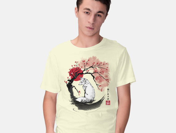 White Kitsune Sumi-e