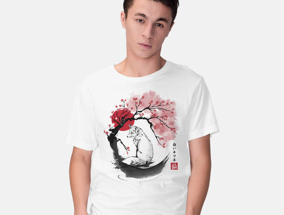 White Kitsune Sumi-e