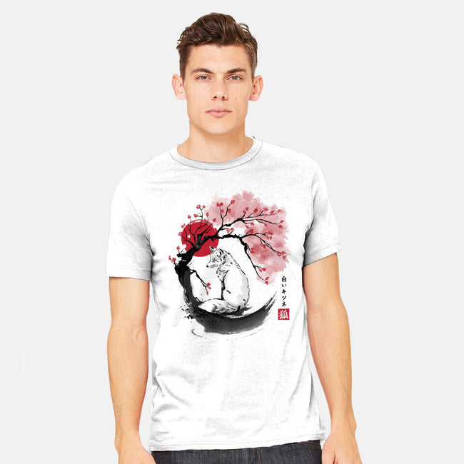 White Kitsune Sumi-e-Mens-Heavyweight-Tee-DrMonekers