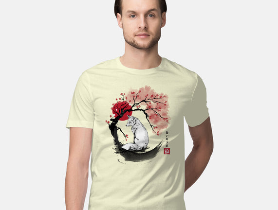 White Kitsune Sumi-e
