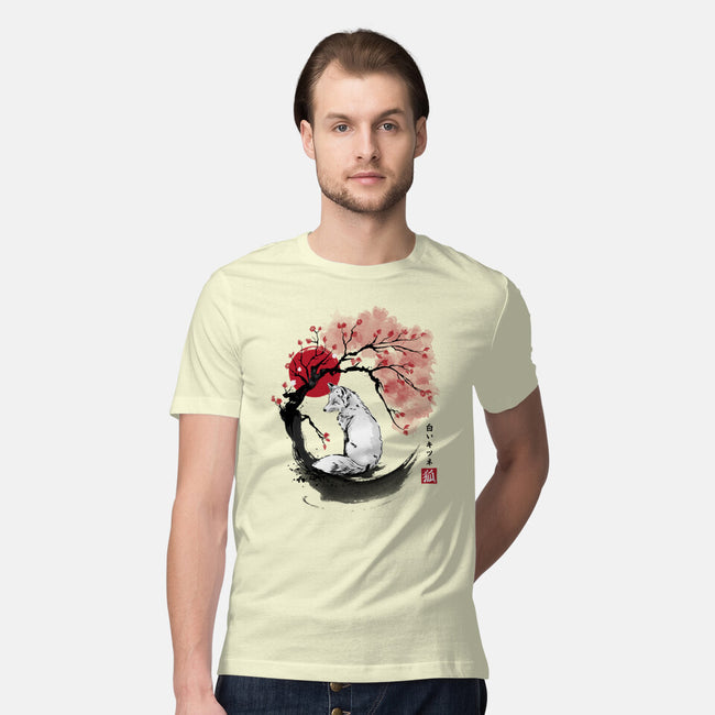 White Kitsune Sumi-e-Mens-Premium-Tee-DrMonekers