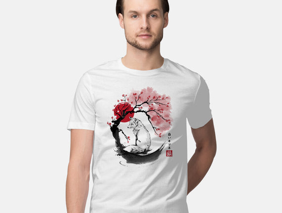White Kitsune Sumi-e