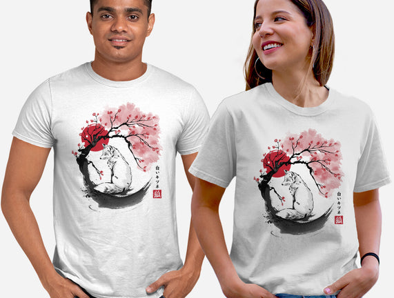 White Kitsune Sumi-e