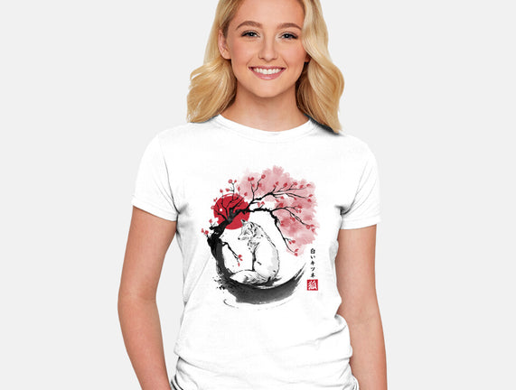 White Kitsune Sumi-e