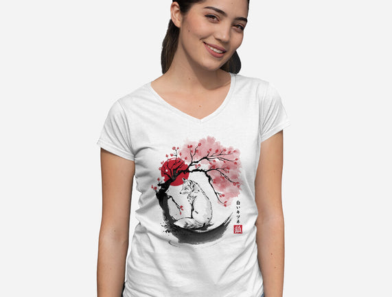 White Kitsune Sumi-e