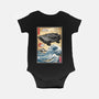 Time Machine Woodblock-Baby-Basic-Onesie-DrMonekers