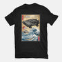 Time Machine Woodblock-Womens-Basic-Tee-DrMonekers