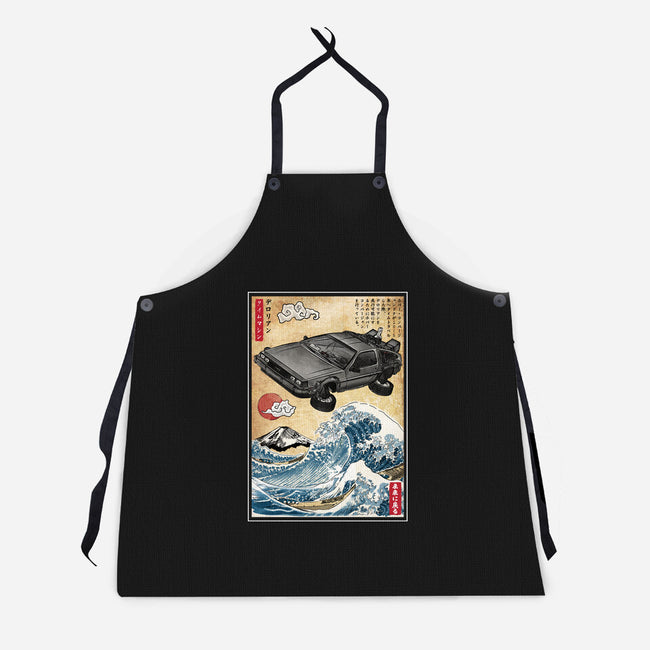Time Machine Woodblock-Unisex-Kitchen-Apron-DrMonekers