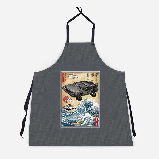 Time Machine Woodblock-Unisex-Kitchen-Apron-DrMonekers