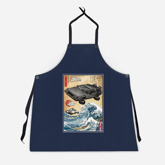 Time Machine Woodblock-Unisex-Kitchen-Apron-DrMonekers
