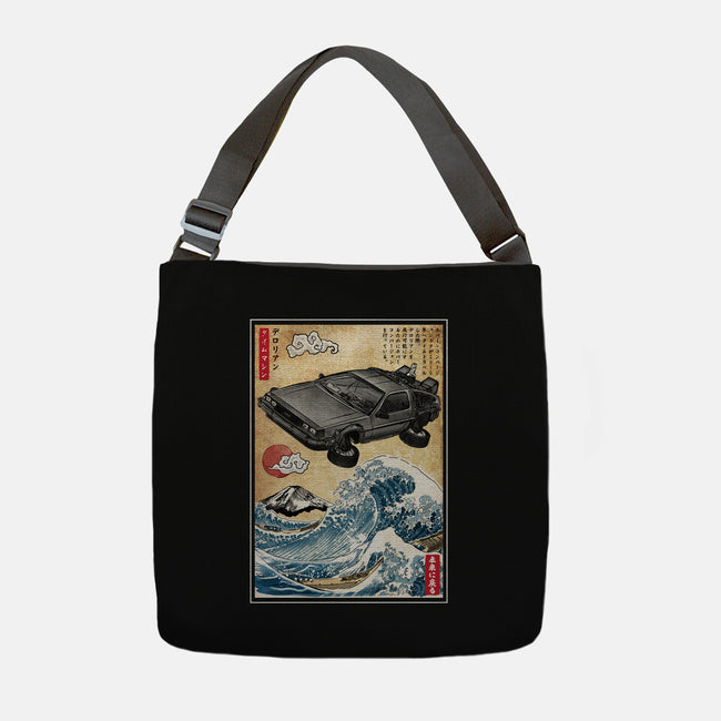 Time Machine Woodblock-None-Adjustable Tote-Bag-DrMonekers