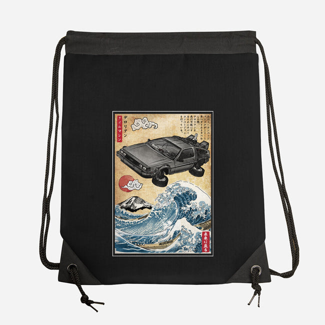 Time Machine Woodblock-None-Drawstring-Bag-DrMonekers