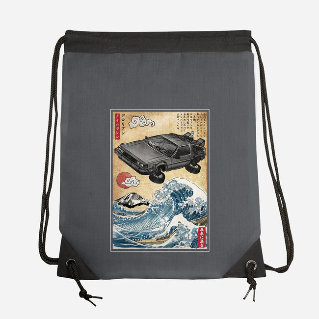 Time Machine Woodblock-None-Drawstring-Bag-DrMonekers