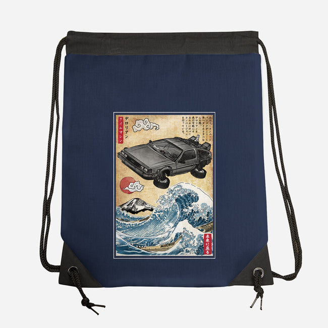 Time Machine Woodblock-None-Drawstring-Bag-DrMonekers
