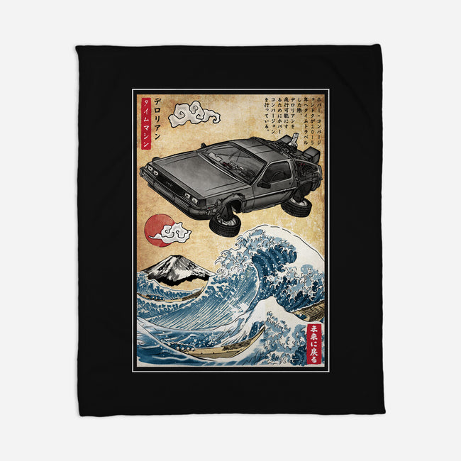 Time Machine Woodblock-None-Fleece-Blanket-DrMonekers