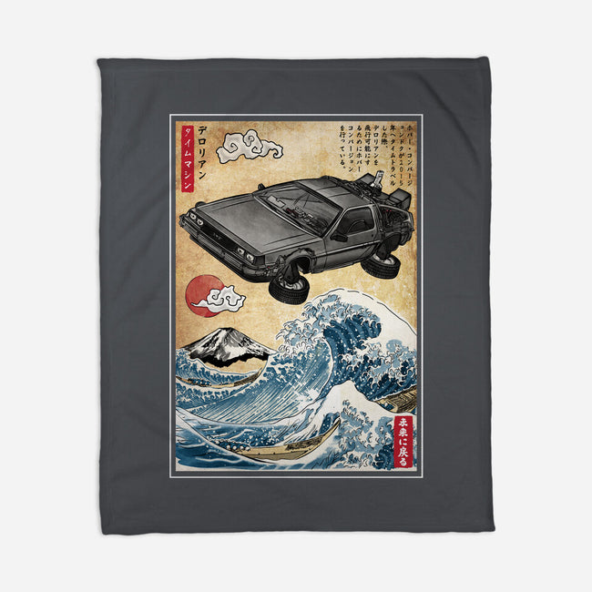Time Machine Woodblock-None-Fleece-Blanket-DrMonekers