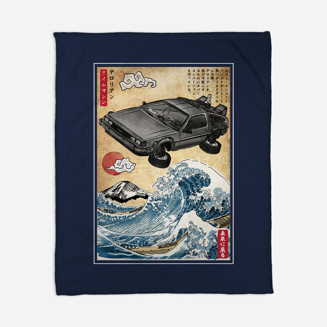 Time Machine Woodblock-None-Fleece-Blanket-DrMonekers