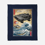 Time Machine Woodblock-None-Fleece-Blanket-DrMonekers